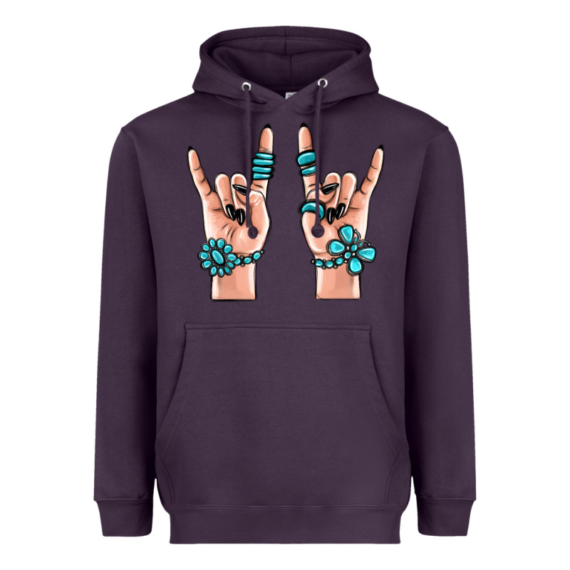 Gemstone Rock Hand Heavyweight Hoodie by MaliasSmallBusiness | Teevron