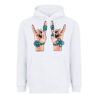 White gemstone rock hand Heavyweight Hoodie - MaliasSmallBusiness