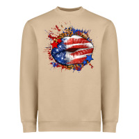 Mushroom Leopard American flag lips Heavyweight Sweatshirt - Neo Western