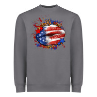 Storm Leopard American flag lips Heavyweight Sweatshirt - Neo Western