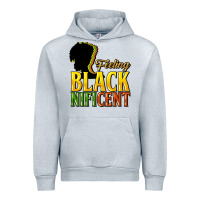 Heather Grey feeling blacknificent Urban Hoodie - NancyCooperArtShop