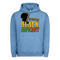 Pigment Pebble Blue feeling blacknificent Urban Hoodie - NancyCooperArtShop