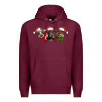 Burgundy christmas heifers Premium Hoodie - LillyAllenDesigns