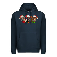 Navy christmas heifers Premium Hoodie - LillyAllenDesigns
