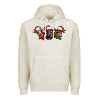 Oatmeal Heather christmas heifers Premium Hoodie - LillyAllenDesigns