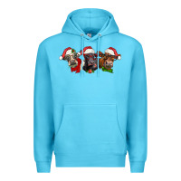 Ocean Blue christmas heifers Premium Hoodie - LillyAllenDesigns