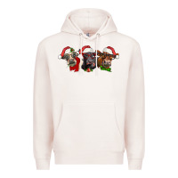 Pale Pink christmas heifers Premium Hoodie - LillyAllenDesigns