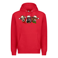 Red christmas heifers Premium Hoodie - LillyAllenDesigns