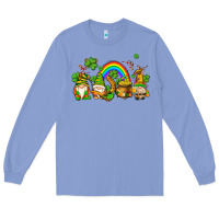 Colony Blue st patricks gnomes with rainbow Long Sleeve Tee - AdoDesignShop