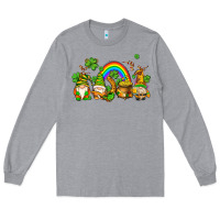 Heather Grey st patricks gnomes with rainbow Long Sleeve Tee - AdoDesignShop