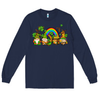 Navy st patricks gnomes with rainbow Long Sleeve Tee - AdoDesignShop