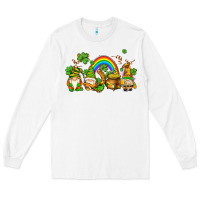 White st patricks gnomes with rainbow Long Sleeve Tee - AdoDesignShop