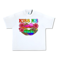 White lgbtq kiss me Urban Heavy Tee - HRA Design Shop