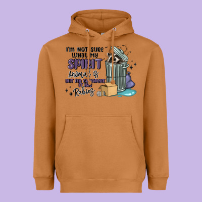 Spirit Animal Raccoon Heavyweight Hoodie Designed By Maliassmallbusiness