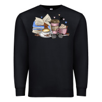 Black coffee and books Premium Sweatshirt - MaliasSmallBusiness