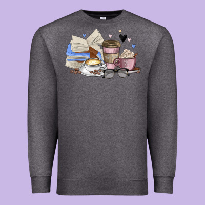 Coffee And Books Premium Sweatshirt Designed By Maliassmallbusiness