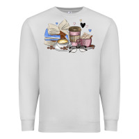 Dove Grey coffee and books Premium Sweatshirt - MaliasSmallBusiness