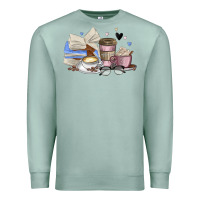 Seafoam coffee and books Premium Sweatshirt - MaliasSmallBusiness