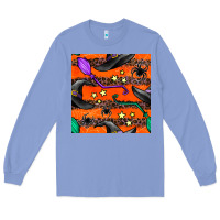 Colony Blue halloween witch hats leopard seamless pattern Long Sleeve Tee - BundleAndBundleShop