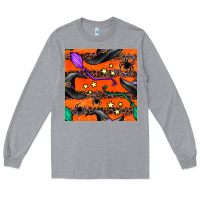 Heather Grey halloween witch hats leopard seamless pattern Long Sleeve Tee - BundleAndBundleShop