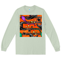 Matcha halloween witch hats leopard seamless pattern Long Sleeve Tee - BundleAndBundleShop