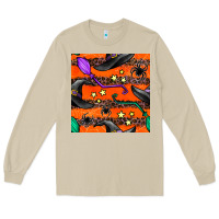 Mushroom halloween witch hats leopard seamless pattern Long Sleeve Tee - BundleAndBundleShop