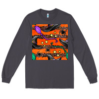 Smoke halloween witch hats leopard seamless pattern Long Sleeve Tee - BundleAndBundleShop