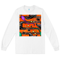 White halloween witch hats leopard seamless pattern Long Sleeve Tee - BundleAndBundleShop