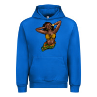 Cobalt black woman Urban Hoodie - NancyCooperArtShop