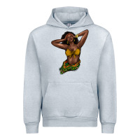 Heather Grey black woman Urban Hoodie - NancyCooperArtShop
