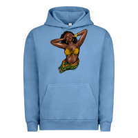 Pigment Pebble Blue black woman Urban Hoodie - NancyCooperArtShop