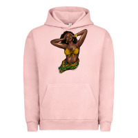 Pigment Salmon black woman Urban Hoodie - NancyCooperArtShop