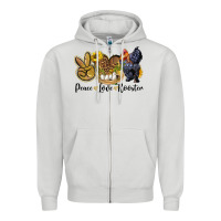 Dove Grey Peace Love Rooster Zipper Hoodie - LillyAllenDesigns