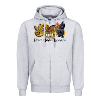 Heather Grey Peace Love Rooster Zipper Hoodie - LillyAllenDesigns