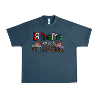 Midnight Navy la mama mas chingona Urban Heavy Tee - CowhideDigitalArt