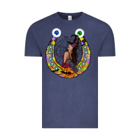 Vintage Denim Halloween Horseshoe Vintage Tee - CowhideDigitalArt