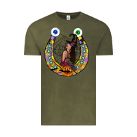 Vintage Olive Halloween Horseshoe Vintage Tee - CowhideDigitalArt