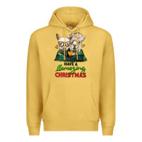 Antique Gold have a llamazing christmas alpaca head Premium Hoodie - LillyAllenDesigns