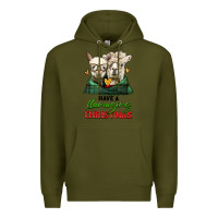 Army Green have a llamazing christmas alpaca head Premium Hoodie - LillyAllenDesigns