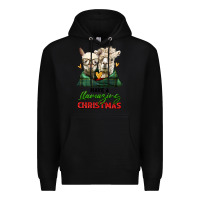 Black have a llamazing christmas alpaca head Premium Hoodie - LillyAllenDesigns