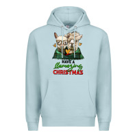 Blue Mist have a llamazing christmas alpaca head Premium Hoodie - LillyAllenDesigns