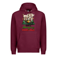 Burgundy have a llamazing christmas alpaca head Premium Hoodie - LillyAllenDesigns