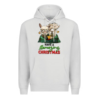 Dove Grey have a llamazing christmas alpaca head Premium Hoodie - LillyAllenDesigns