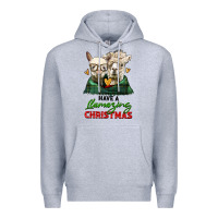 Heather Grey have a llamazing christmas alpaca head Premium Hoodie - LillyAllenDesigns