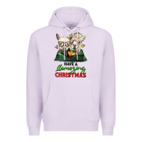 Lilac have a llamazing christmas alpaca head Premium Hoodie - LillyAllenDesigns