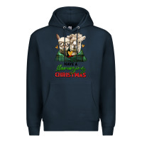 Navy have a llamazing christmas alpaca head Premium Hoodie - LillyAllenDesigns