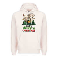 Pale Pink have a llamazing christmas alpaca head Premium Hoodie - LillyAllenDesigns