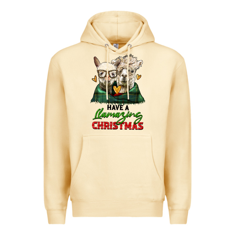 Have A Llamazing Christmas Alpaca Head Premium Hoodie by LillyAllenDesigns | Teevron