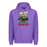 Purple have a llamazing christmas alpaca head Premium Hoodie - LillyAllenDesigns