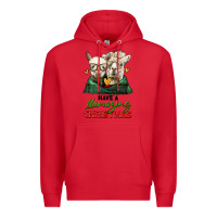 Red have a llamazing christmas alpaca head Premium Hoodie - LillyAllenDesigns